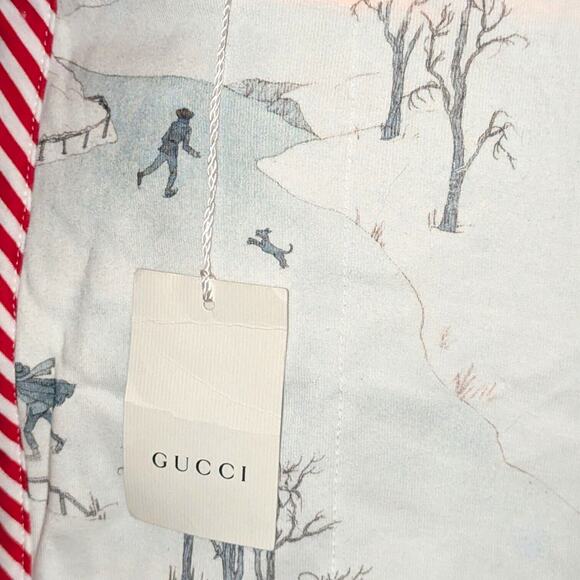 Gucci L'Avevgle Par Amovr baby blanket 2 Sided Winter Scene 80cm X 80cm New - Picture 3 of 6
